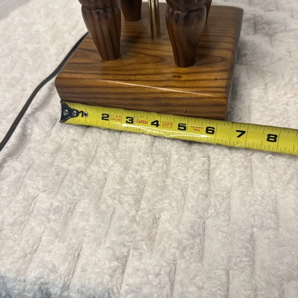 Vintage Alabama Co Solid Wood  Turned Spindle Trophy Table Lamp Rustic Retro MCM